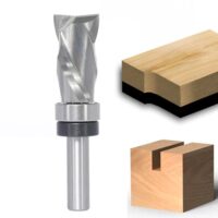 Spiralfräser mit 8mm Schaft, VHM Fräser, Kopierfräser mit 32mm Schnittlänge, Up-Down Cut Kompressions Bündigfaser für Heimwerker Holzbearbeitung