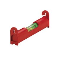 Schnurwasserwaage aus Kunststoff mit rot lackierter Oberfläche, 8 cm groß und Made in Austria