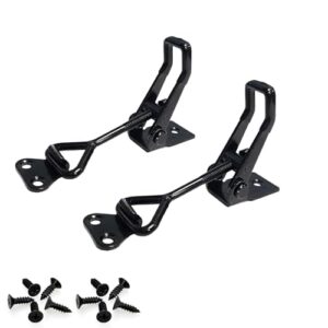 Zwei Stück Spannverschlüsse aus Metall, Schwarz, GH-4001, Kistenverschluss, Verschluss, Verstellbar, M4, Kniehebelspanner, Toggle Latch Clamps für Kisten und Schränke