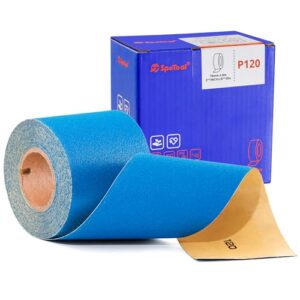 Hochwertiges Schleifpapier 70 mm x 8 m, 120 Körnung, PSA-Klebebeschichtung, Keramik und Aluminiumoxid-Beschichtung, ideal für Oberflächenvorbereitung, Lackierwerkstätten, Holzarbeiten, Metallverarbeitung