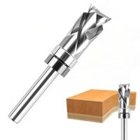 Spiral Bündigfräser Schaft, Spiralnutfräser mit Doppelt Kugellager für Holzbearbeitung, 12 mm Schnittdurchmesser, 25.4 mm Schnittlänge