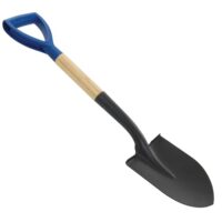 Professioneller Garten-Spaten mit D-Griff und Holzgriff, ideal für Grabarbeiten in kleinen Bereichen.