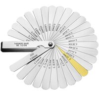 Hochwertige Fühlerlehre für die Messung von Spaltbreite, Dicke und Metrische Größen mit 32 Blättern in Metrischen und Imperialen Einheiten.