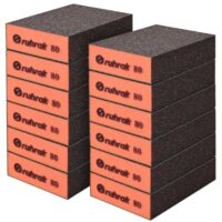 Hochwertiger Schleifblock mit 12 Stück harten Schleifschwamm in Korngröße 80, vielseitig einsetzbar für Holz, Kunststoff, Gipskarton und Metall