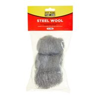 Stahlwolle-Paket mit 3 verschiedenen Körnungen - Fein, Mittel und Grob - ideal für Reinigen, Polieren und Oberflächenvorbereitung auf Metall, Holz, Messing und Kupferrohre