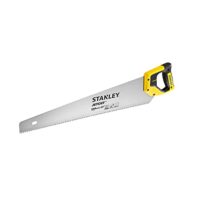 Präzise und zuverlässige Handsäge von Stanley für schnelle Schnitte in Holz, 550 mm Länge, 7 Zähne/Inch, Bi-Material, Hardpoint-Verzahnung, 45°/90°-Anschlag