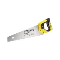 Robuste Handsäge von Stanley mit Hardpointverzahnung und 45°/90°-Anschlag für präzises Sägen