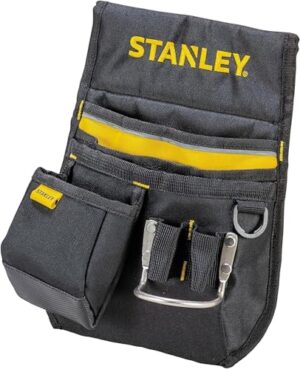 Stanley Gürteltasche Werkzeuggürtel 24x6x15.5cm 600 Denier Nylon mit 2 Nageltaschen und 1 Hammerhalter für Heimwerker und Handwerker