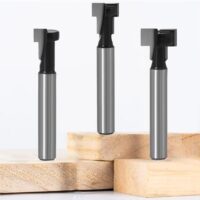 T-Nut-Fräser-Satz, 3-teilig, 6.35mm (1/4 Zoll) Schaft, T-Schlitz-Fräser für Oberflächenvorbereitung und T-Track Fräser für Holzbearbeitung, Präzisionsfräser für T-Nuten und T-Spuren