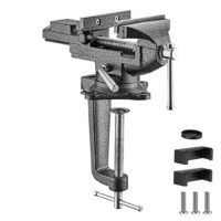 Hochwertiger Schraubstock aus gegossenem Stahl mit 360° Drehfunktion, Breite der Backe 85 mm, ideal für Werkstatt oder Hobby-Werkstatt