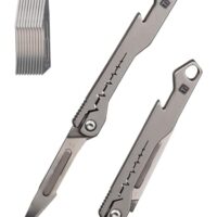 Titan Taschenmesser mit Flaschenöffner, Mini EDC Klappmesser, faltbares Utility Knife für Männer, EDC Pocket Tool Camping Accessoire für Outdoor