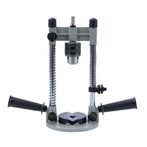 TOPWAY Bohrführungsaufsatz, tragbarer Bohrständerhalter mit 13-mm-Bohrfutter - ideal für 3/8 Zoll und 1/2 Zoll Bohrmaschinen, Stahlkonstruktionskörper aus Aluminiumlegierung, präzise Einstellung der Tiefe