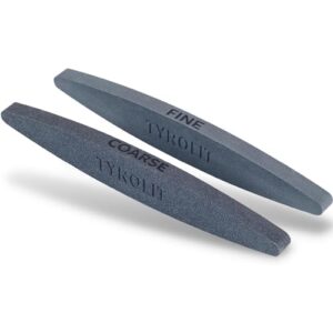 TYROLIT LIFE Keramik-Wetzstein Set für scharfe Messer, 2 Stück, Körnung 100 & 240, Abziehstein für Sense, Gartenschere, Axt und Rasenmähermesser