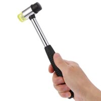 Thinp Gummihammer, Ø 25 mm Doppelkopf Gummihammer Klein, Mini Gummihammer mit Rutschfestem Griff, Doppelkopfhammer Klein, Doppelseitiger Schonhammer, für Leder, Schmuck, Handwerk, Heiminstallationswerkzeuge