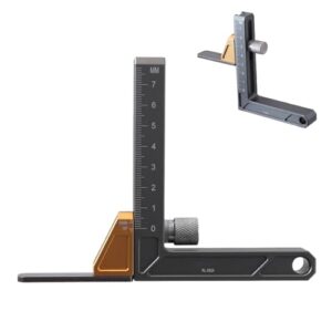 Tischkreissägen Höhenmesser, Tiefenmesser aus Aluminiumlegierung, Tiefenmesslineal, verstellbares Tiefenmesswerkzeug für die Holzbearbeitung
