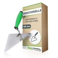 Edelstahl Dreiecks Maurerkelle mit gummiertem Griff 180mm, universelles Bauwerkzeug für Handwerker und Heimwerker