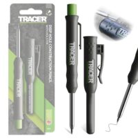 Tracer Tieflochmarker, Bleistift Seitenhalter, 120mm ausziehbarer 2B Baustift mit Spitzer, Tischler Bleistift