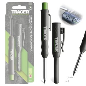 Tracer Tieflochmarker, Bleistift Seitenhalter, 120mm ausziehbarer 2B Baustift mit Spitzer, Tischler Bleistift