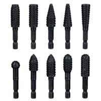 Treki 10 Stück Stubby Holzraspel Raspel Set mit 6,35mm Hex Schaft Fräser Holzraspel für Bohrmaschine, Profilraspel für Holz Fräsaufsatz Holzfräser für Bohrmaschine zum Schnitzen Gravieren