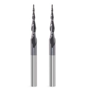 Hochwertiger Trvoxviq Kugelkopffräser für Oberfräse CNC mit AlTiN-Beschichtung, 6mm Schaft, 2 Flöten, HRC55, Spiralnutenfräser Bit, 0.5 mm Radius, CNC Schnitzbits