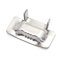 100 Stück V2A Edelstahlschlaufen 16mm, Metallklemmen für Edelstahlband und Metall Umreifungsband, Steel Buckles für Straßenschilder und schwere Anwendungen