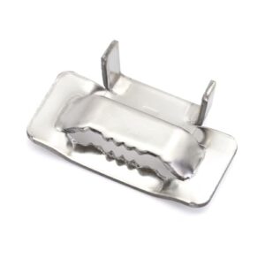 100 Stück V2A Edelstahlschlaufen 16mm, Metallklemmen für Edelstahlband und Metall Umreifungsband, Steel Buckles für Straßenschilder und schwere Anwendungen
