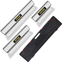 Dekorspachtel Set aus Edelstahl, 3,53 kg Trockenbau Flächenspachtel, Breite: 25 cm / 40 cm / 60 cm, Klingenstärke 0,5 mm, für Verputzen von Wänden & Decken