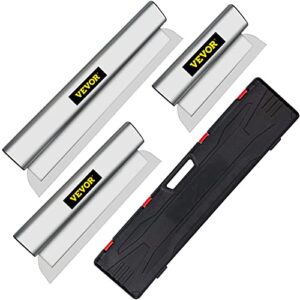 Dekorspachtel Set aus Edelstahl, 3,53 kg Trockenbau Flächenspachtel, Breite: 25 cm / 40 cm / 60 cm, Klingenstärke 0,5 mm, für Verputzen von Wänden & Decken