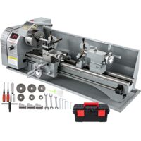 VEVOR Metalldrehmaschinen 1100W Mini Drehbank 220x750mm Drehmaschine Metall, Mini Drechselbank für Metallbearbeitung Drehbank Metall präzise einfach zu bedienen