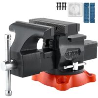 VEVOR Schraubstock mit 140 mm Backenbreite und 360 Grad schwenkbarer Feststellbasis. Perfekter Begleiter für Ihre Werkstatt mit außergewöhnlicher Klemmkraft.