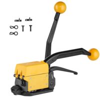 VEVOR Stahl-Umreifungsgerät, 3-in-1 Spanner Crimper Cutter Banderoliermaschine für Stahlbanderole