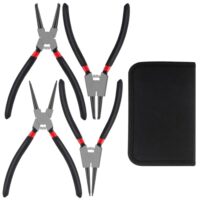 Hochwertiges Werkzeug für Heimwerker und Handwerker - VFANDV Sprengringzangen Set mit 4 Stücken Sprengringzangen, Tasche und Kunststoffgriffen. Geeignet für verschiedene Anwendungen wie Autoreparaturen, Elektronikreparaturen und Wartung von Gartengeräten.