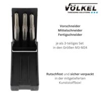 Handgewindebohrer 3-tlg. Satz DIN 352 HSS-G - M6 x 1.0 | Vorschneider, Mittelschneider & Fertigschneider | Gewindeschneider M6 | Gewindebohrer M6 | Innengewindeschneider