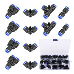 Air-Push-Schnellbefestigungen, 4-Form Push-In Pneumatik Steckverbinder für schnelle Verbindung von Luftleitungen
