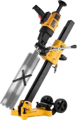 Kernbohrgerät Handgeführt ⌀ 8–112 mm an Kernbohrständer - Diamant Kernbohrmaschine mit 3960 U/min - Kernlochbohrmaschine 3 Gänge für Nass- und Trockenbohrungen - 1500 Watt