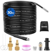 Rohrreinigungsschlauch Set 30M, Hochdruck-Reinigungsschlauch 200 bar 60 °C, Rohrreiniger Premium Set mit Adapter und Düsen für Kärcher K-Serie K2/K3/K4/K5/K6/K7 & Lavor