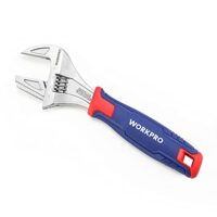 WORKPRO 2 IN 1 Schraubenschlüssel verstellbar Rollgabelschlüssel & Rohrzange Einmaulschlüssel aus Cr-V für Profis, mit Gummigriff und max. 42mm Maulweite