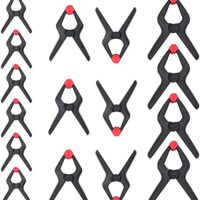 Nylon Federklemmen Set Leimzwingen Federzwinge Klemme für Fotografie Foto Studio Hintergründe 16-teilig, Werkzeug für Fotografen und Hobbymacher, robuste Konstruktion aus hochwertigem Kunststoff und Nylon-Konstruktion, Verstellbare Spannbacken, ergonomischer Griff