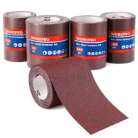 Schleifpapier Set mit 4 Rollen, verschiedene Körnungen, für Handschleifer, Schwingschleifer und Holz, Metall, Farbe