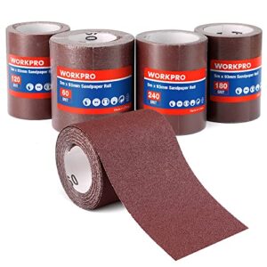 Schleifpapier Set mit 4 Rollen, verschiedene Körnungen, für Handschleifer, Schwingschleifer und Holz, Metall, Farbe