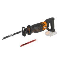 Leistungsstarke Akku-Säbelsäge mit ergonomischem Design, variablen Geschwindigkeit und Sägeblatten für Holz und Metall