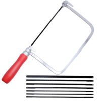 Laubsäge-Set mit Sägeblättern und Drehlaubsägebogen für das Schneiden von Aluminiumlegierungen, Eisen, Holz und Kunststoff
