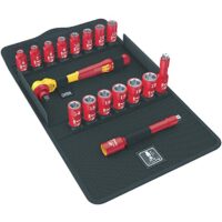 Wera 05004970001 8100 SB VDE 1 Zyklop Knarrensatz, Isoliert, Umschalthebel, 17-teilig, 3/8 Zoll für Heimwerker und Elektriker mit hoher Spannung