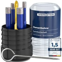Fliesenbohrer Set mit Diamantbohrkronen und Karbid Anbohrer für Keramik, Granit und Naturstein