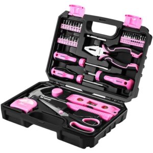 Werkzeugkoffer, Werkzeugkasten, 42-teiliges Universal-Komplettset mit Handwerkzeug für Frauen zum Haushalt und DIY