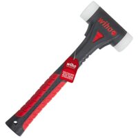 Wiha Schonhammer FibreBuzz, hochwertiger Hammer für Handwerker und DIY-Projekte, rückschlagfrei und sehr hart, mit wechselbarem Polyamid-Schlagkopf und Kunststoff-Fiberglasstiel.