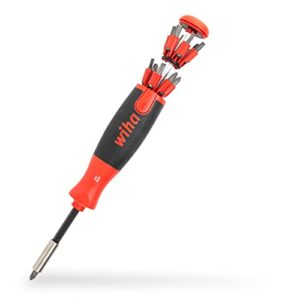 Wiha Schraubendreher mit Bit Magazin LiftUp 25 - magnetisch gemischt mit 12 Bits, 1/4 Zoll, universell einsetzbar, langlebig und platzsparend