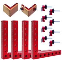 Winkelspanner 90° Positionierklemme für Zimmermannswerkzeug, 140mm Holzbearbeitungsklemme mit Präzisionswinkel (6) - Aluminiumlegierung mit hoher Härte und Korrosionsbeständigkeit