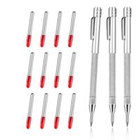PBUSPU 3 Stück Wolframcarbid Stift, Anreißnadel Hartmetall mit Magnet,12 Ersatz Red Hat Markierspitzen für Glas Metallblech Keramik und Gehärteten Silber Carbide Pen