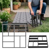 DIY Pflasterform aus Kunststoff, Betonpflaster Gießform für Trittsteine Rasenbahnen Garten